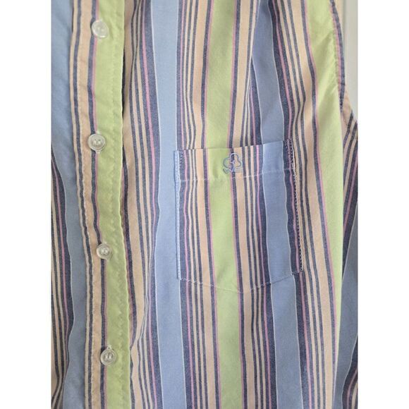 Willow Lane 18W Multi Color Cotton Blend Sleeveless Collar Button Shirt - Picture 2 of 6